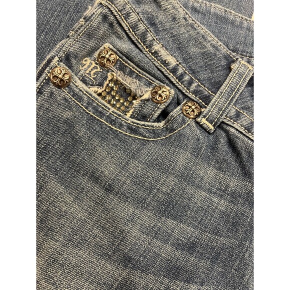 Miss Me boot cut 26 Jeans Distressed embellished with rhinestones - Picture 5 of 11